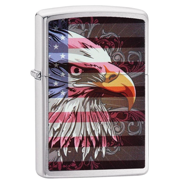 Picture of Zippo Brushed Chrome Eagle Flag Lighter