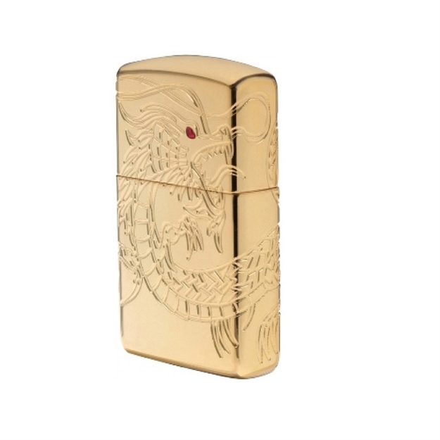 Picture of Zippo Gold Plate With Epoxy Inlay Asian Dragon Lighter