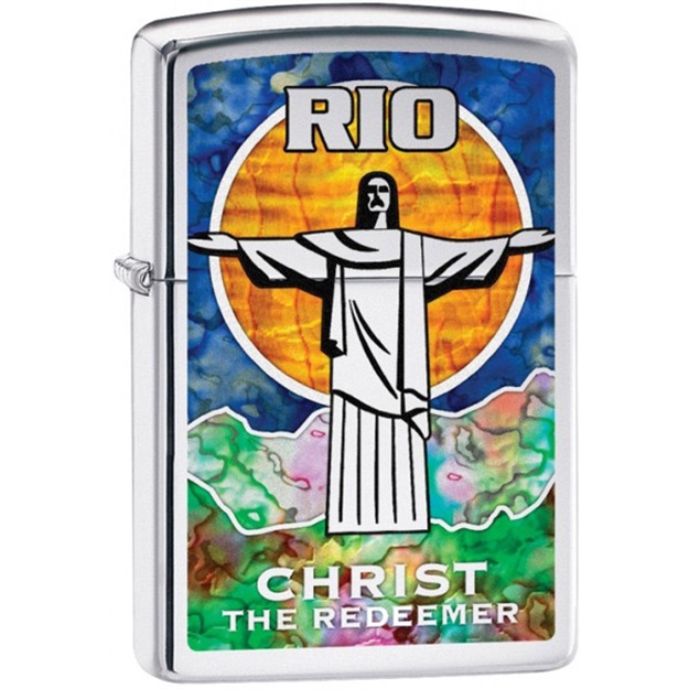 Picture of Zippo High Polish Chrome Fusion Christ The Redeemer Lighter