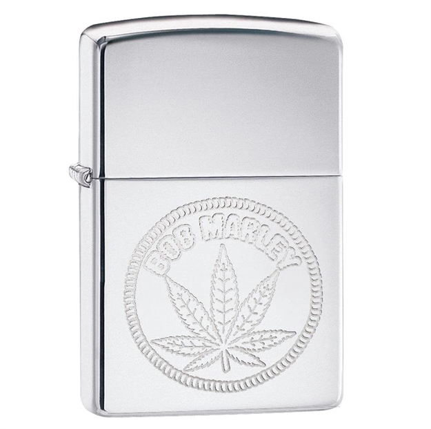 Picture of Zippo HP Chrome Bob Marley Leaf Lighter