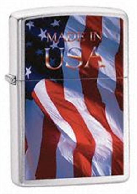 Picture of Zippo Made IN Usa Flag Brushed Chrome 24797
