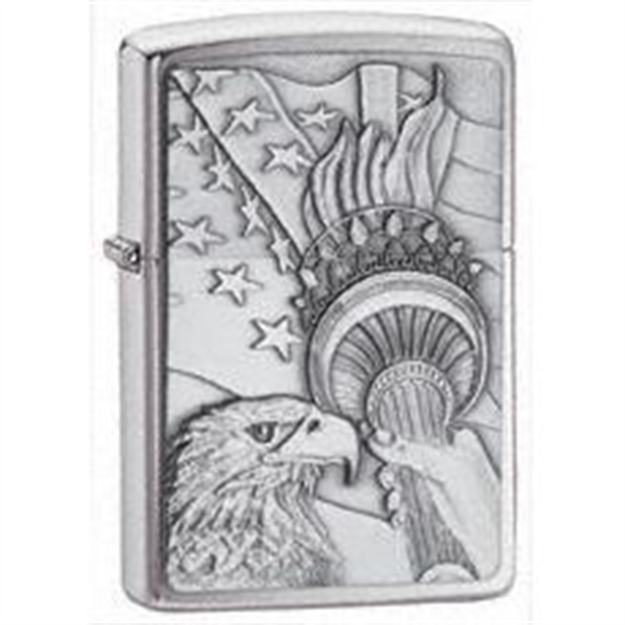 Picture of Zippo Something Patriotic      Lighter Brushed Chrome 20895