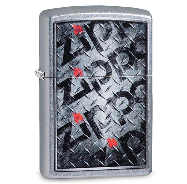 Picture of Zippo Street Chrome Diamond Plate Zippo Design Lighter