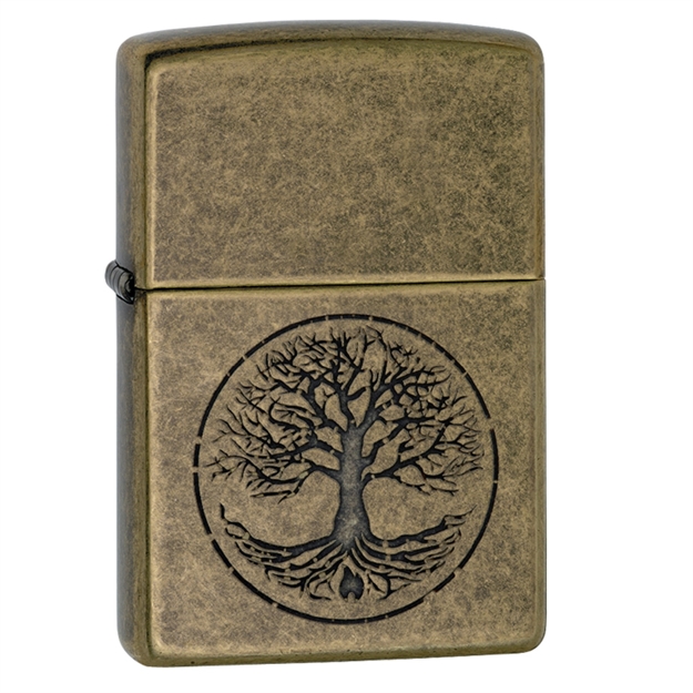 Picture of Zippo Tree OF Life Pocket Lighter-Antique Brass Finish 29149