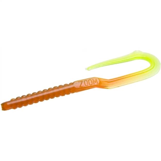 Picture of Zoom Bait U-Tale Worm, 6 3/4",  20Pk, Motor Oil Chartreuse Tail 1