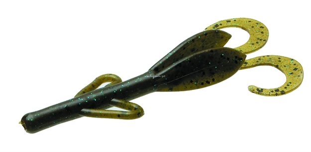 Picture of Zoom Bait Baby Brush Hog, 4", 12Pk, Green Pumpkin Blue