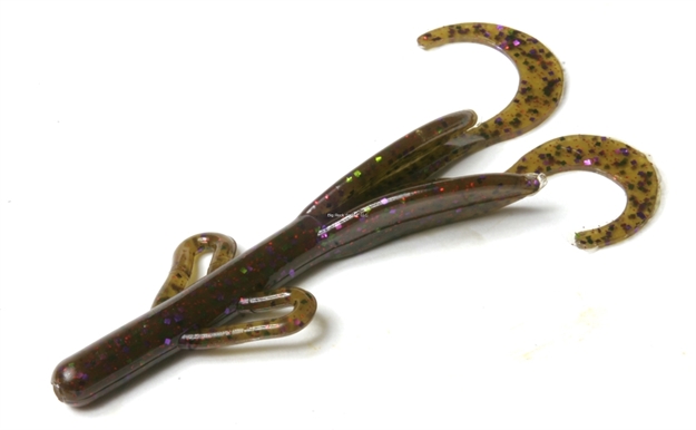 Picture of Zoom Bait Baby Brush Hog, 4", 12Pk, Green Pumpkin Candy Red