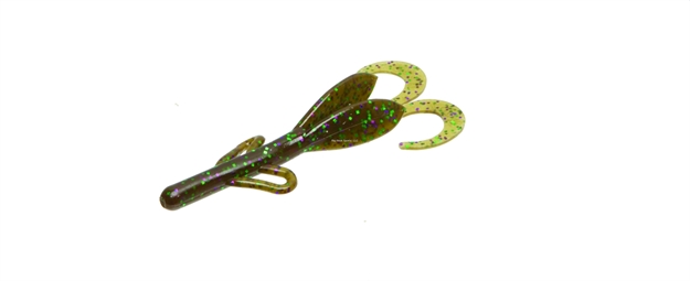 Picture of Zoom Bait Baby Brush Hog, 4", 12Pk, Green Pumpkin Purple Green