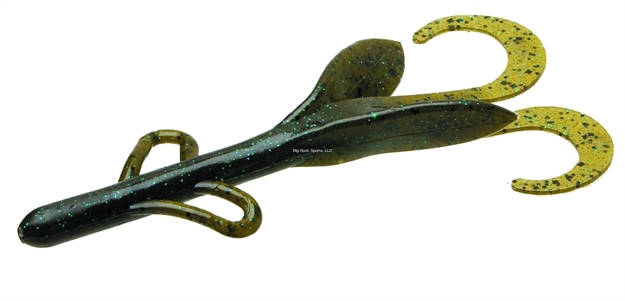 Picture of Zoom Bait Brush Hog, 6", 8Pk, Green Pumpkin Blue