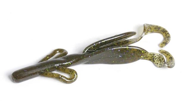 Picture of Zoom Bait Brush Hog, 6", 8Pk, Green Pumpkin Candy