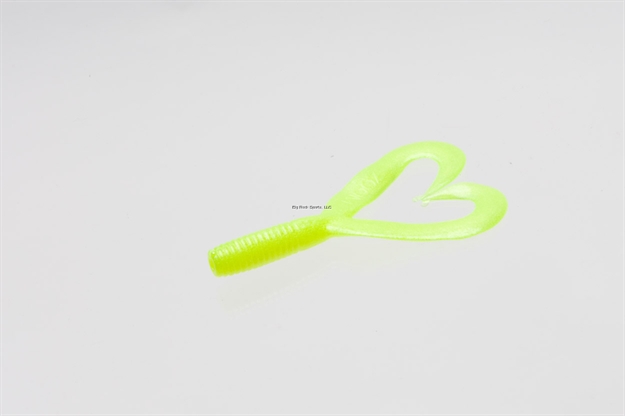 Picture of Zoom Bait Creepy Crawler Twin Tail Grub/Trailer, 3", 16Pk, Chartreuse Pearl