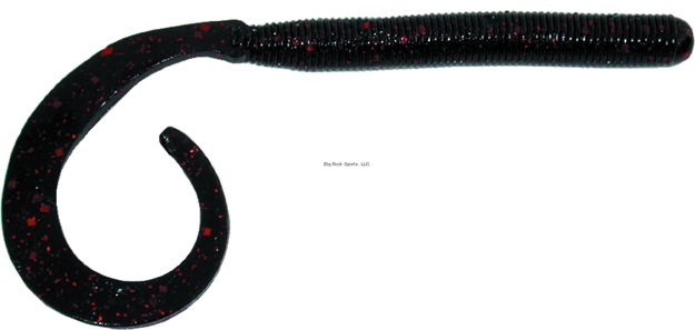 Picture of Zoom Bait Curly Tail Finesse Worm, 4", 20Pk, Black & Red Glitter