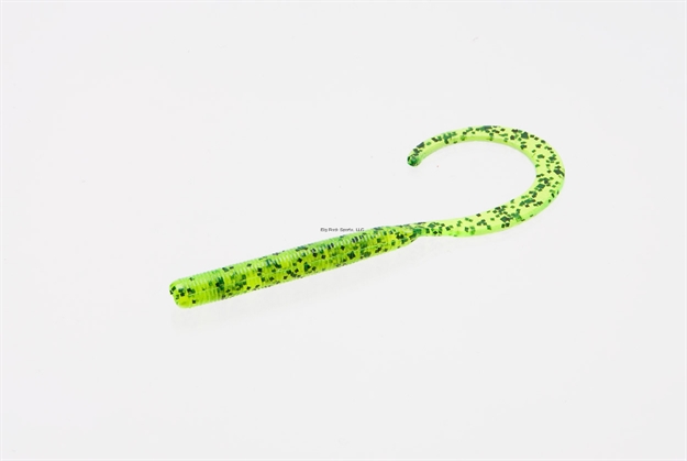 Picture of Zoom Bait Curly Tail Finesse Worm, 4", 20Pk, Chartreuse Pepper