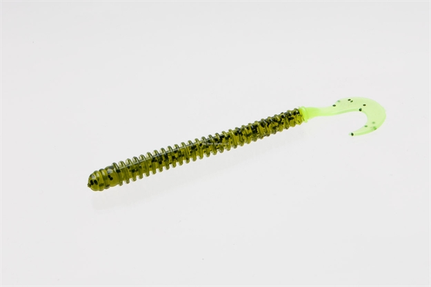 Picture of Zoom Bait Dead Ringer Finesse Worm, 4", 20Pk, Watermelon Chartreuse