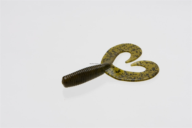 Picture of Zoom Bait Fat Albert Twin Tail Grub, 3 1/2", 10Pk, Green Pumpkin