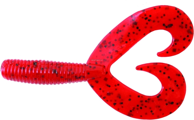 Picture of Zoom Bait Fat Albert Twin Tail Grub, 3 1/2", 10Pk, Tomato