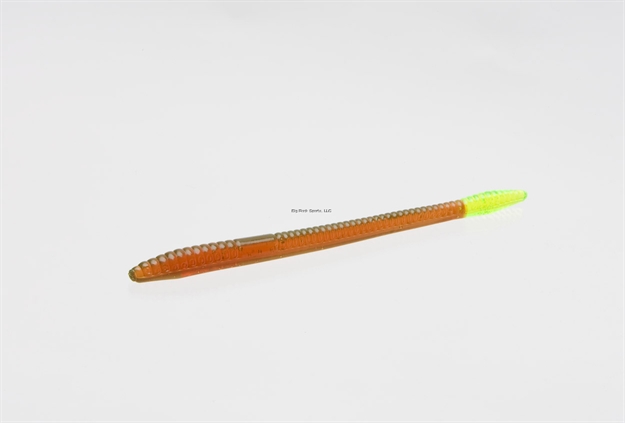 Picture of Zoom Bait Finesse Worm , 4 1/2", 20Pk, Motor Oil Chartreuse Tail