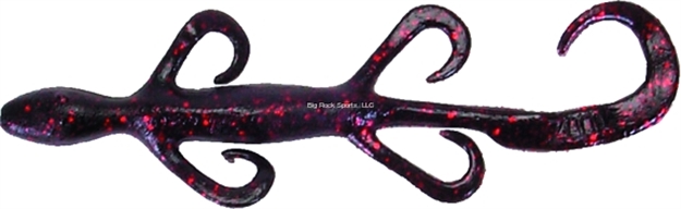 Picture of Zoom Bait Lizard, 6", 9Pk, Black & Red Glitter,