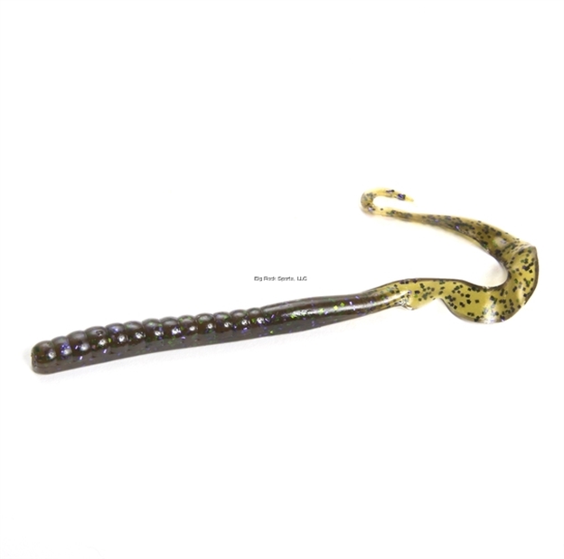 Picture of Zoom Bait Mag II Ribbon Tail Worm, 9", 20Pk, Green Pumpkin Candy