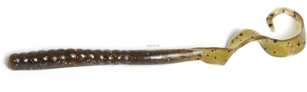 Picture of Zoom Bait Mag II Ribbon Tail Worm, 9", 20Pk, Green Pumpkin Magic