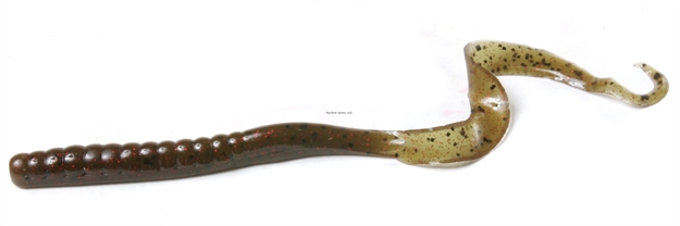 Picture of Zoom Bait Mag II Ribbon Tail Worm, 9", 20Pk, Green Pumpkin Red
