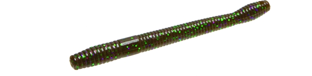Picture of Zoom Bait Magnum Finesse Worm , 5", 10Pk, Green Pumpkin Purple Green, Suspending