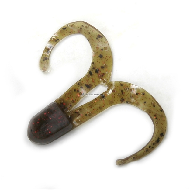 Picture of Zoom Bait Swimmin' Chunk, 3", 10Pk, Green Pumpkin Red