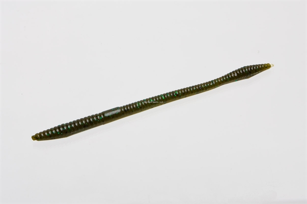 Picture of Zoom Bait Trick Worm , 6 1/2", 20Pk, Green Pumpkin Green