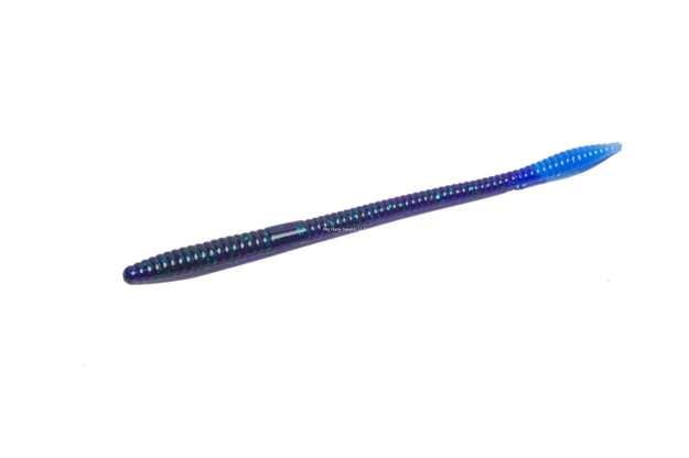 Picture of Zoom Bait Trick Worm , 6 1/2", 20Pk, Junebug Blue Tail