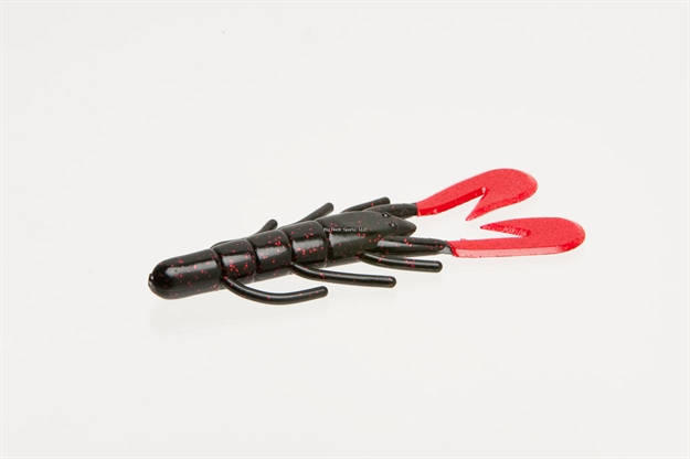 Picture of Zoom Bait Ultra-Vibe Speed Craw, 3 1/2", 12Pk, Black & Red Glitter & Red Claw