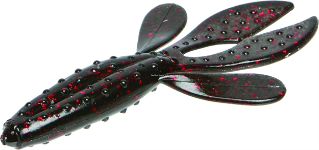 Picture of Zoom Bait Z-Hog Jr, 3 1/2", 10Pk, Black & Red Glitter