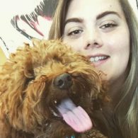 Kaysha with Elvis the Miniature Goldendoodle