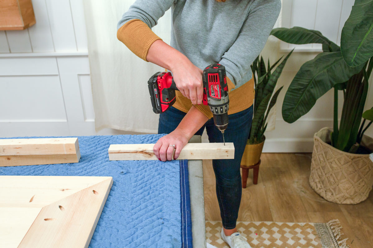 Drill holes for building a buffet table Drill holes for building a buffet table