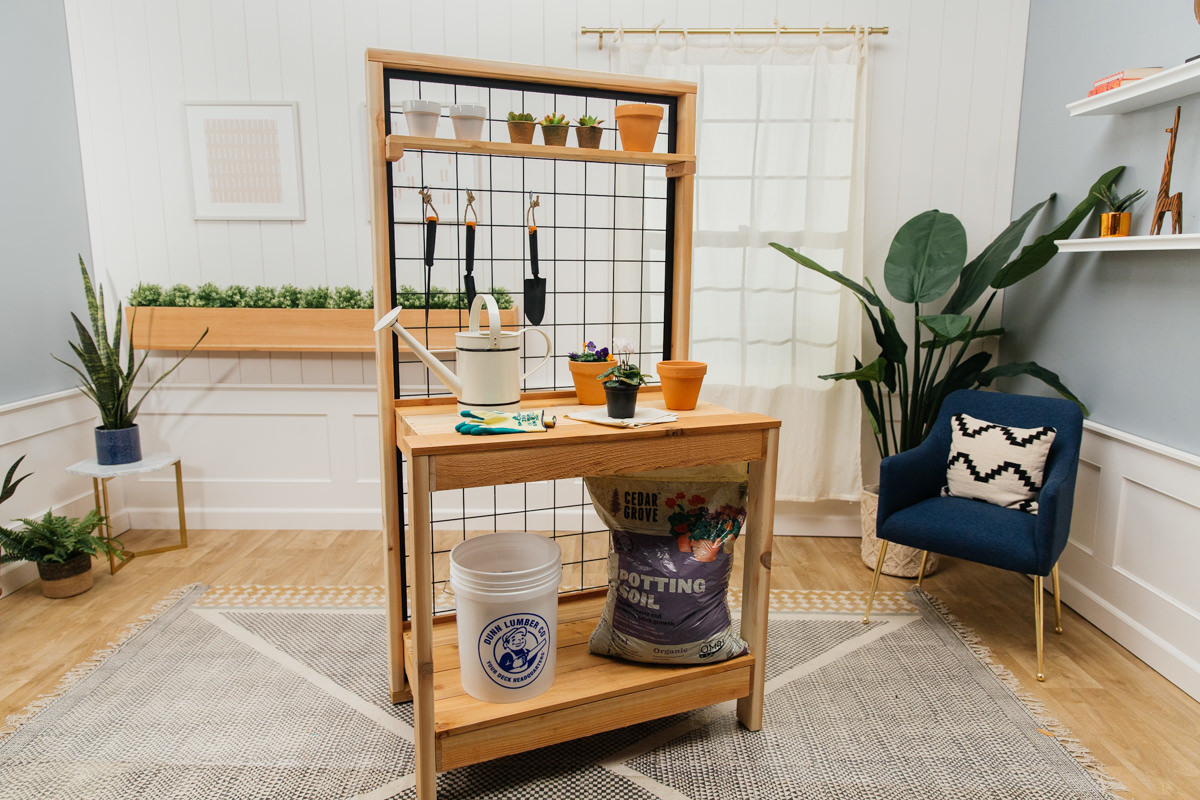 build a potting bench at Seattle garden show build a potting bench at Seattle garden show