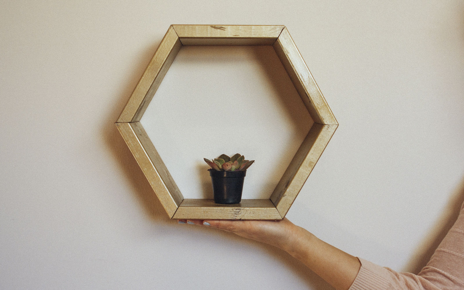 Hexagon Shelves DIY: How To Make & Hang A Hexagon Shelf