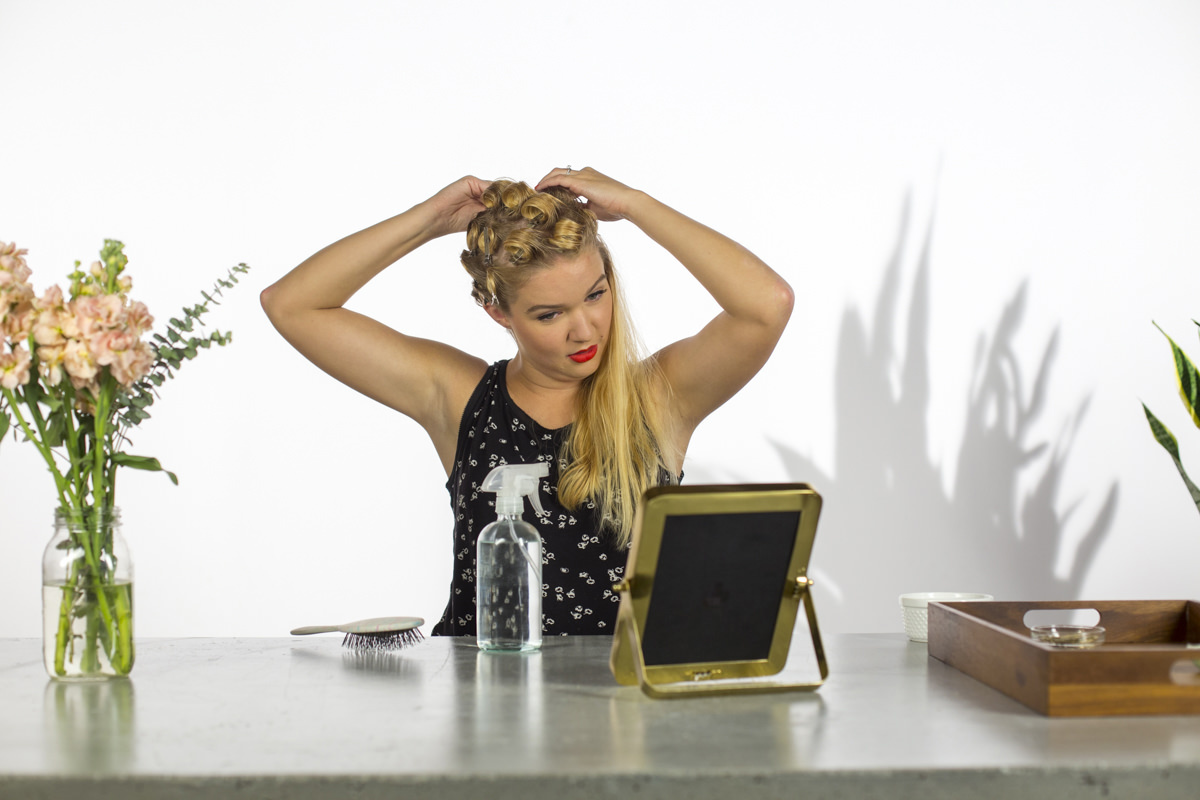 Dunn DIY How to Make Pin Curls Like Rosie the Riveter Seattle WA 8