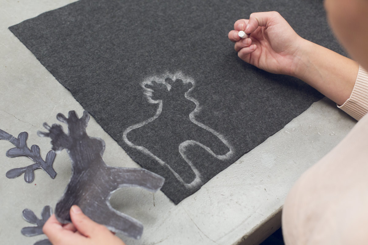reindeer chalk decoration for handmade Christmas Stocking reindeer chalk decoration for handmade Christmas Stocking