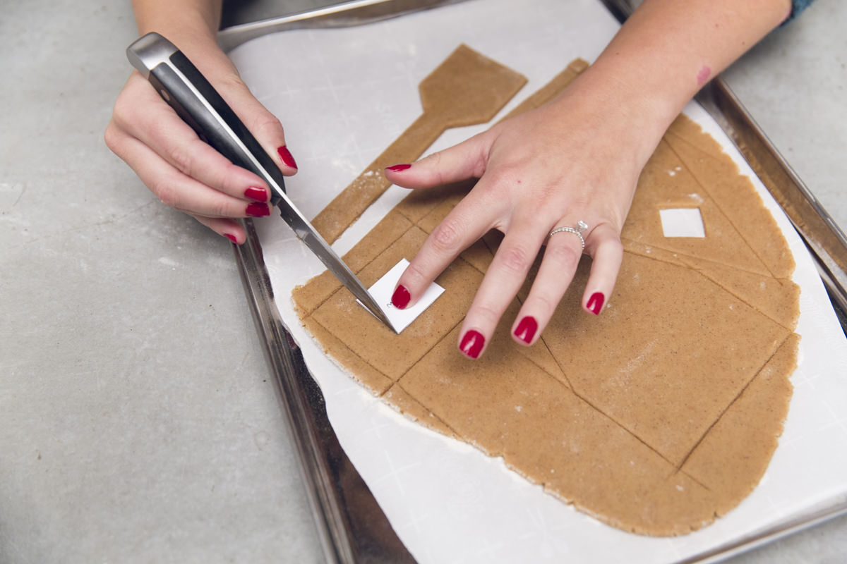 cutting gingerbread house pieces cutting gingerbread house pieces