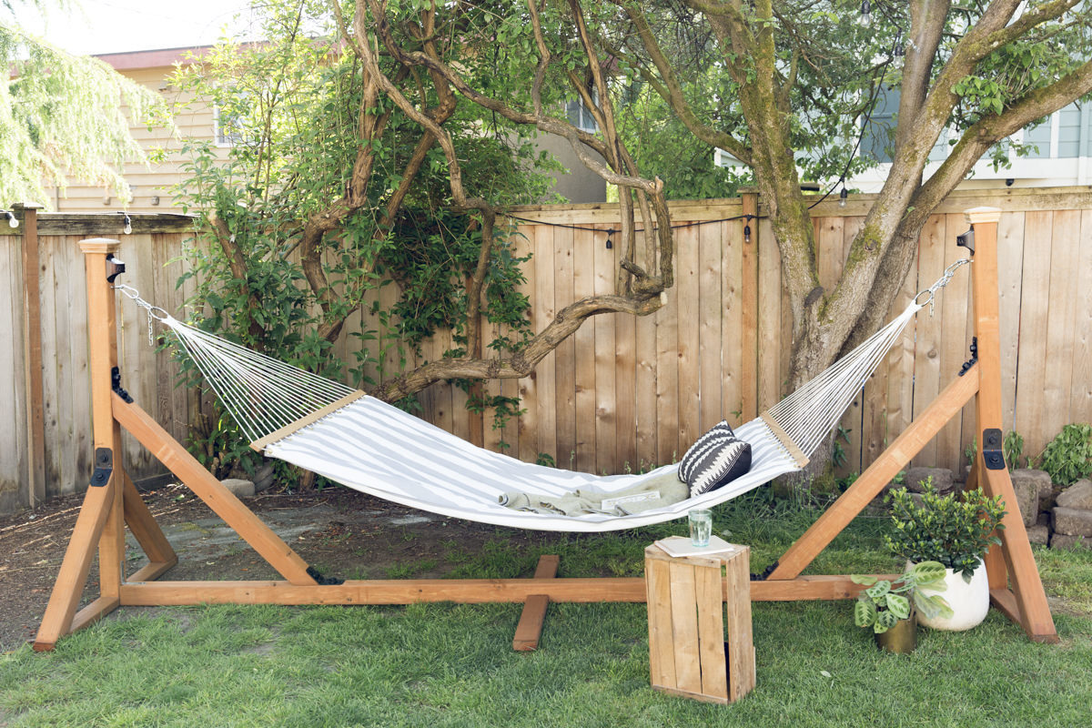 make a hammock stand at Seattle garden show make a hammock stand at Seattle garden show