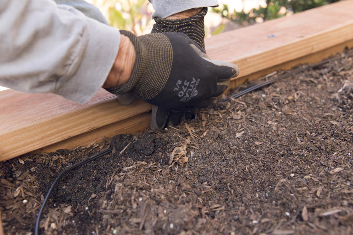 burying wire in raised planter burying wire in raised planter