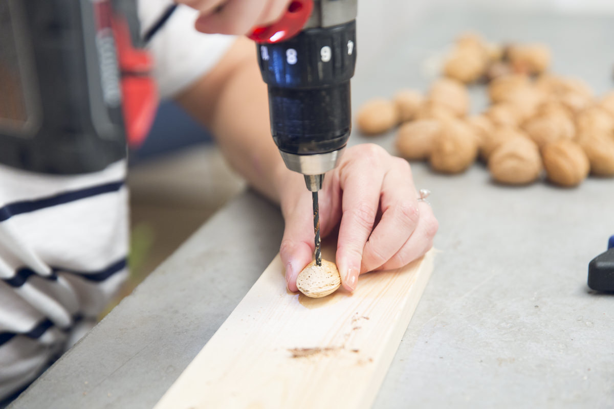 drilling hole in almond drilling hole in almond