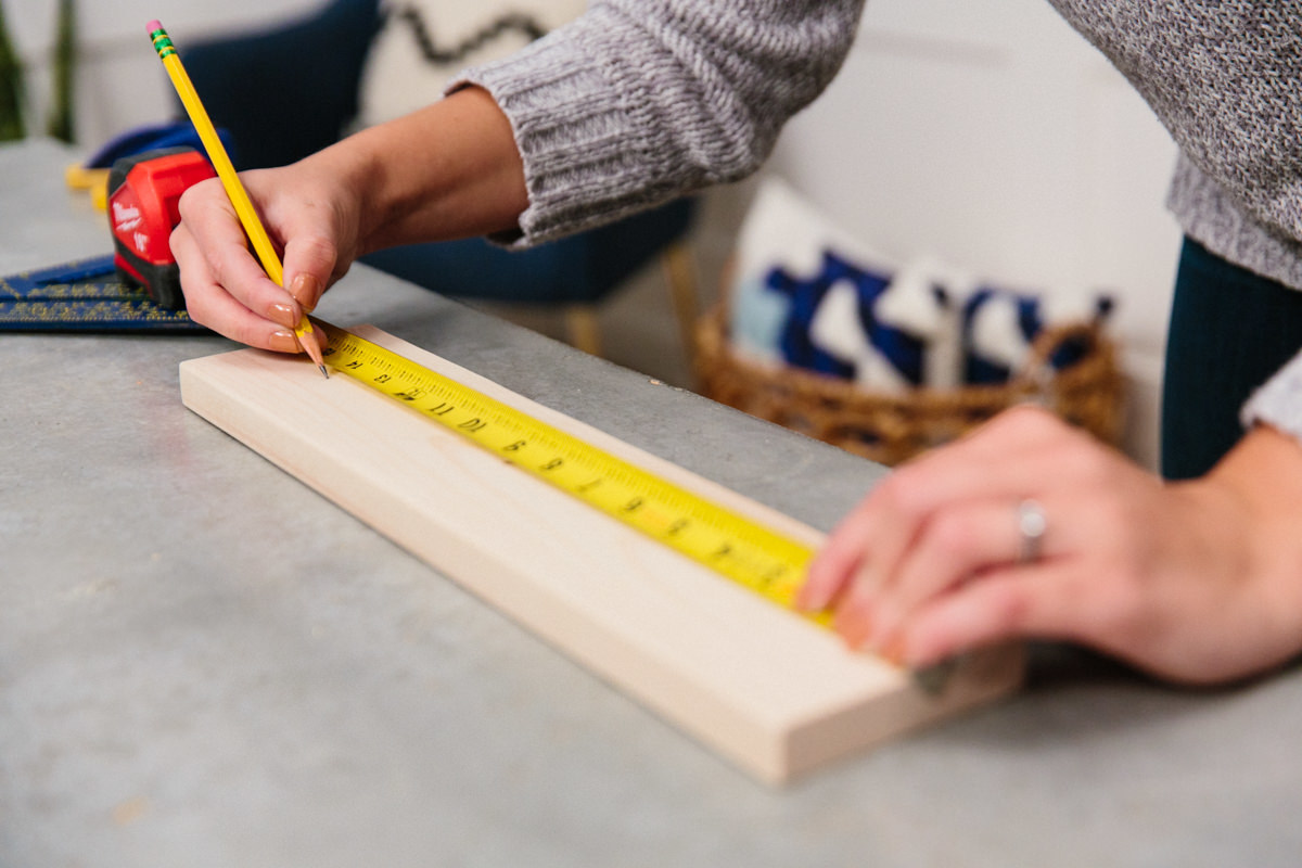 measure and mark holes on wood measure and mark holes on wood