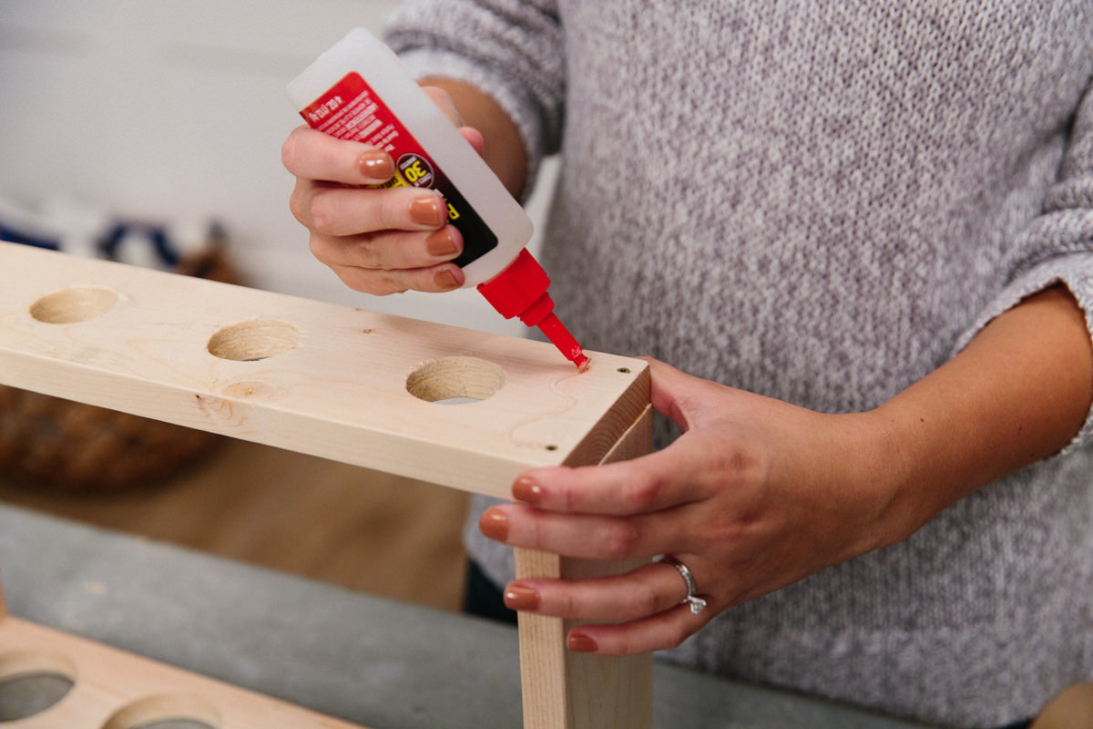 Add the remaining 16 1/4” length onto the bottom of the stand Add the remaining 16 1/4” length onto the bottom of the stand