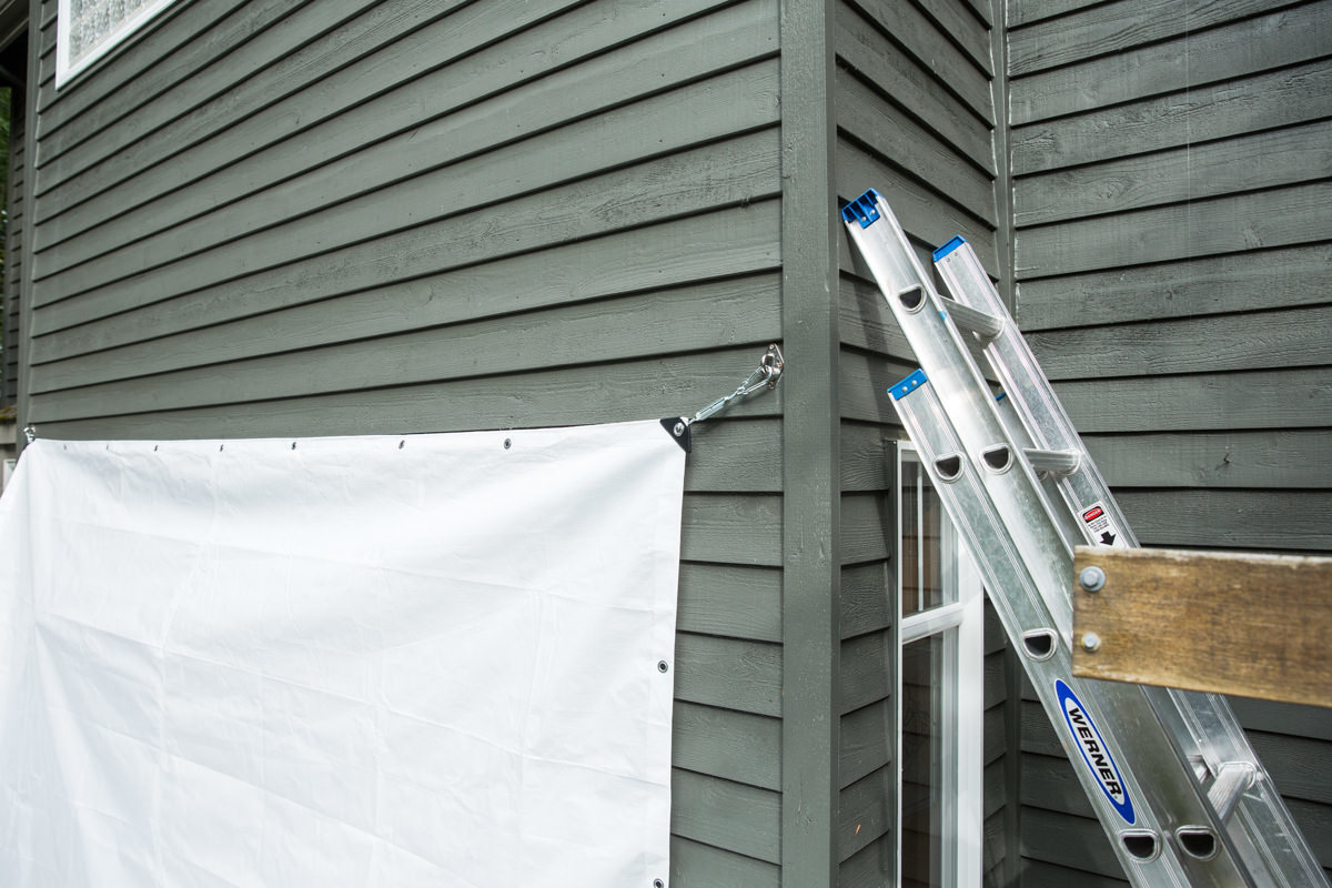 diy patio tarp attached to house