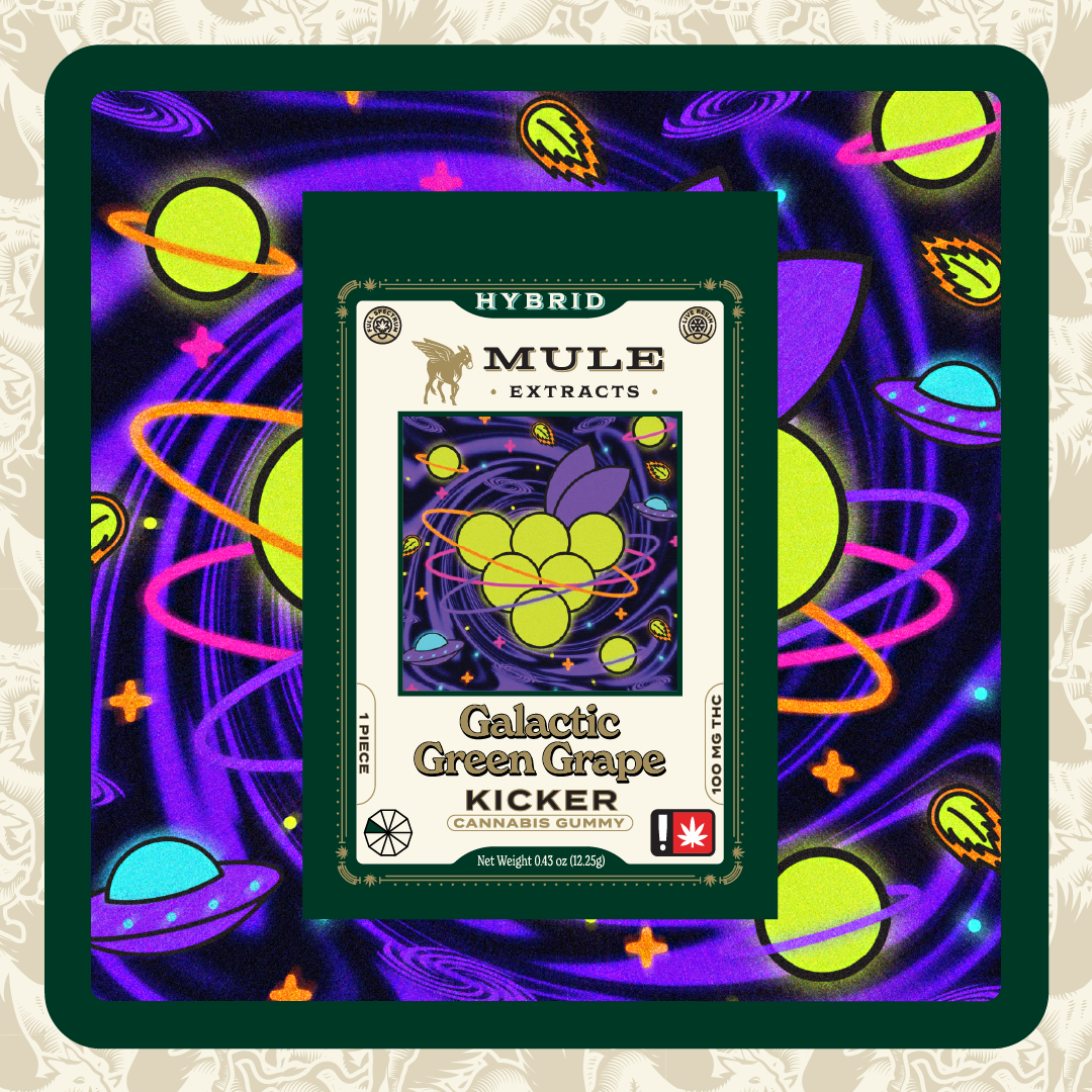 Mule Extracts | Galactic Green Grape Kicker MEGA Gummy | 50mg