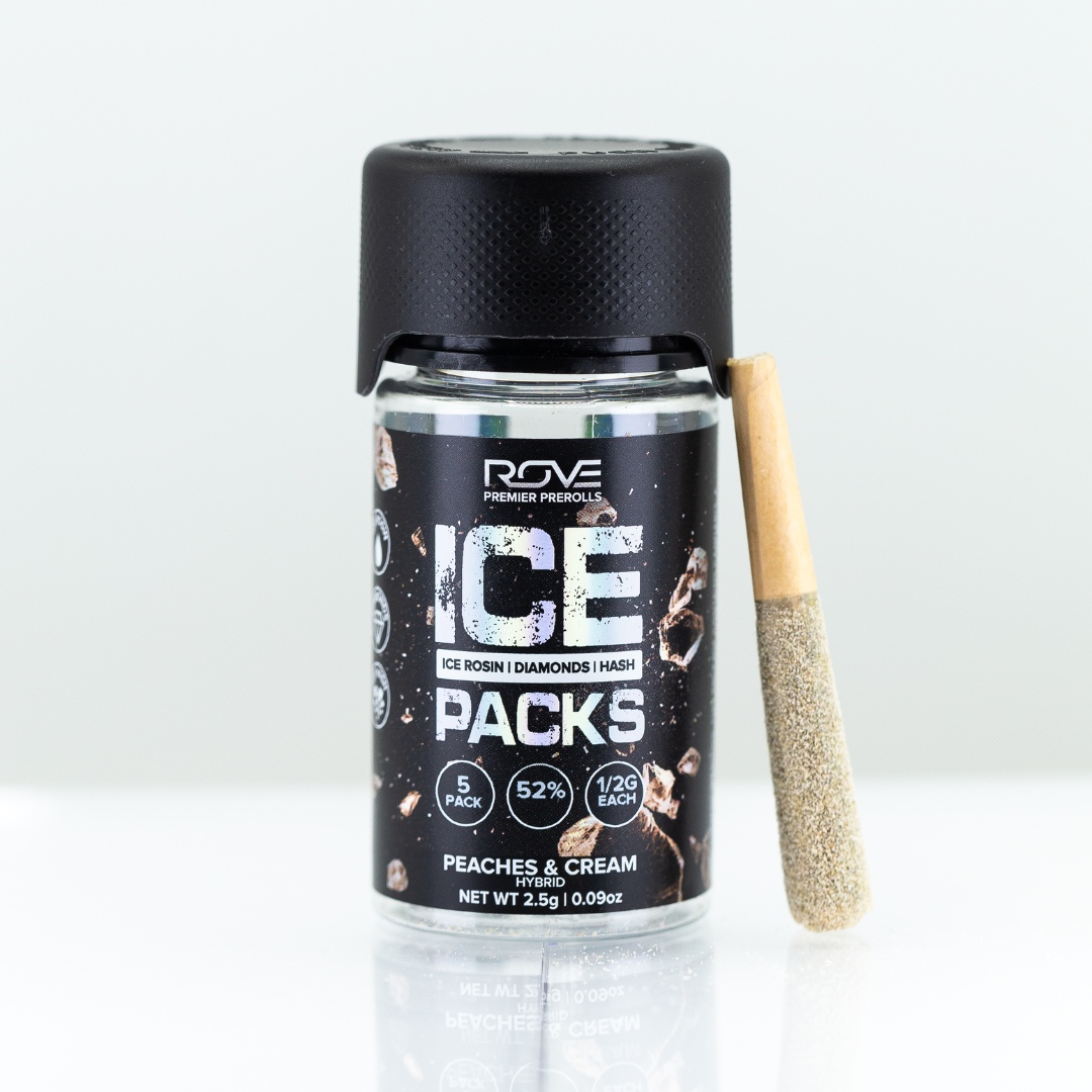 Peaches & Cream | Infused Pre-Roll Ice Packs (Rosin, Hash, and Diamonds) | 5 Pack | .5g each