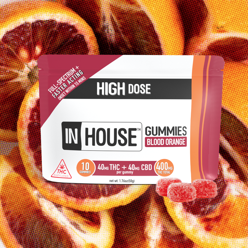 High Dose Blood Orange 1:1 CBD Gummies (10pk - 500mg total)