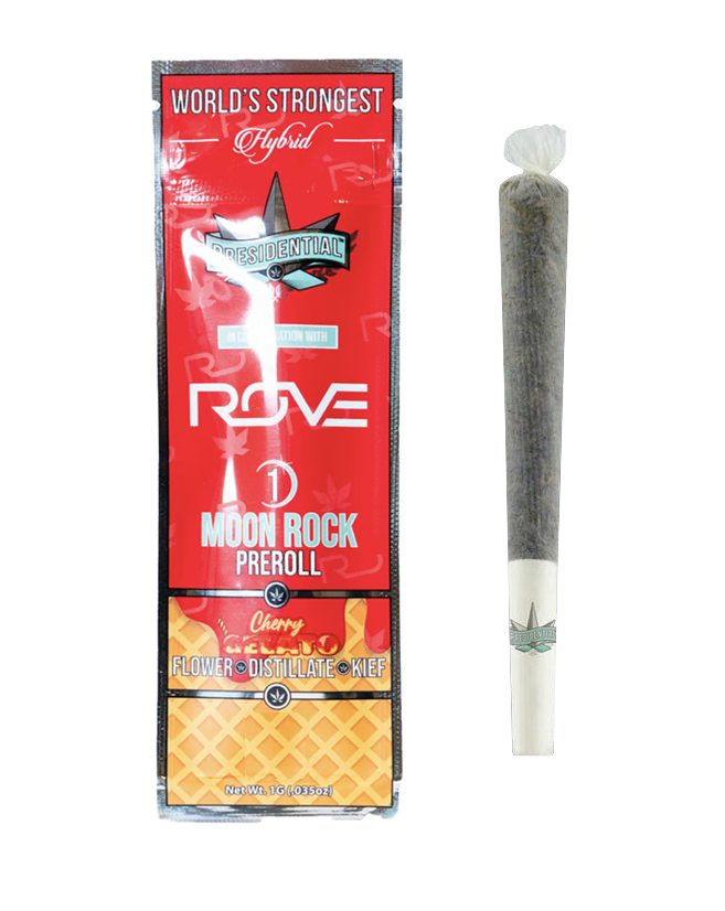 Presidential | Cherry Gelato | Distillate Diamonds Infused Moon Rock Pre-Roll 1g