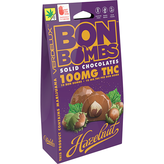 BON BOMBS Chocolate Covered Hazelnut 10-Pack Edibles Verdelux | 100mg