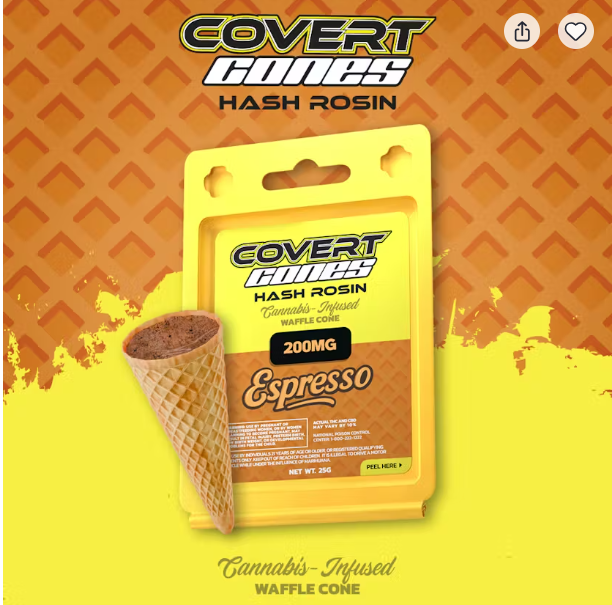 Covert Cups - Espresso - 200mg Hash Rosin Cones